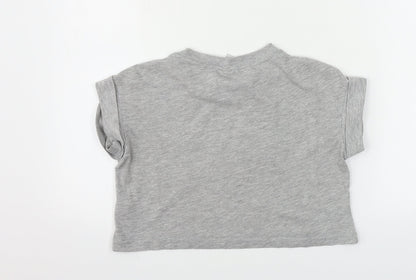 YD Girls Grey   Cropped T-Shirt Size 10-11 Years