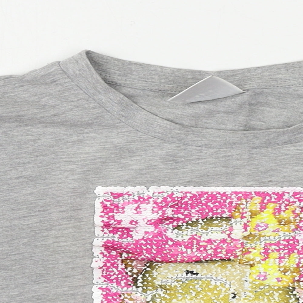 YD Girls Grey   Cropped T-Shirt Size 10-11 Years