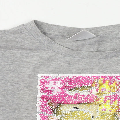 YD Girls Grey   Cropped T-Shirt Size 10-11 Years