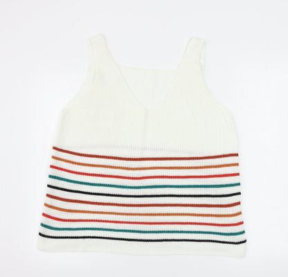Womens UK Size XL Preworn White Pullover Jumper