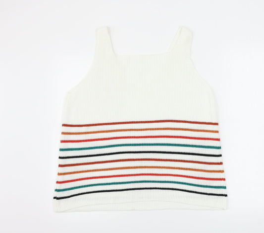 Womens UK Size XL Preworn White Pullover Jumper