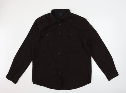 Mens UK Size XL New Look Brown  Button-Up Long Sleeve Casual Shirt