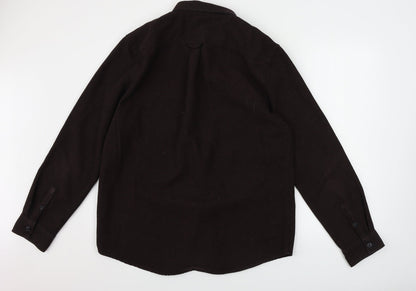Mens UK Size XL New Look Brown  Button-Up Long Sleeve Casual Shirt