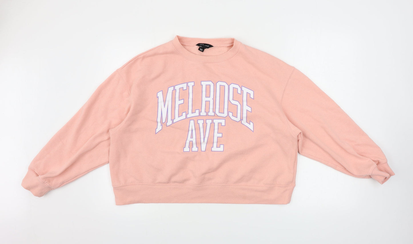 Womens UK Size L New Look Pink Pullover Jumper