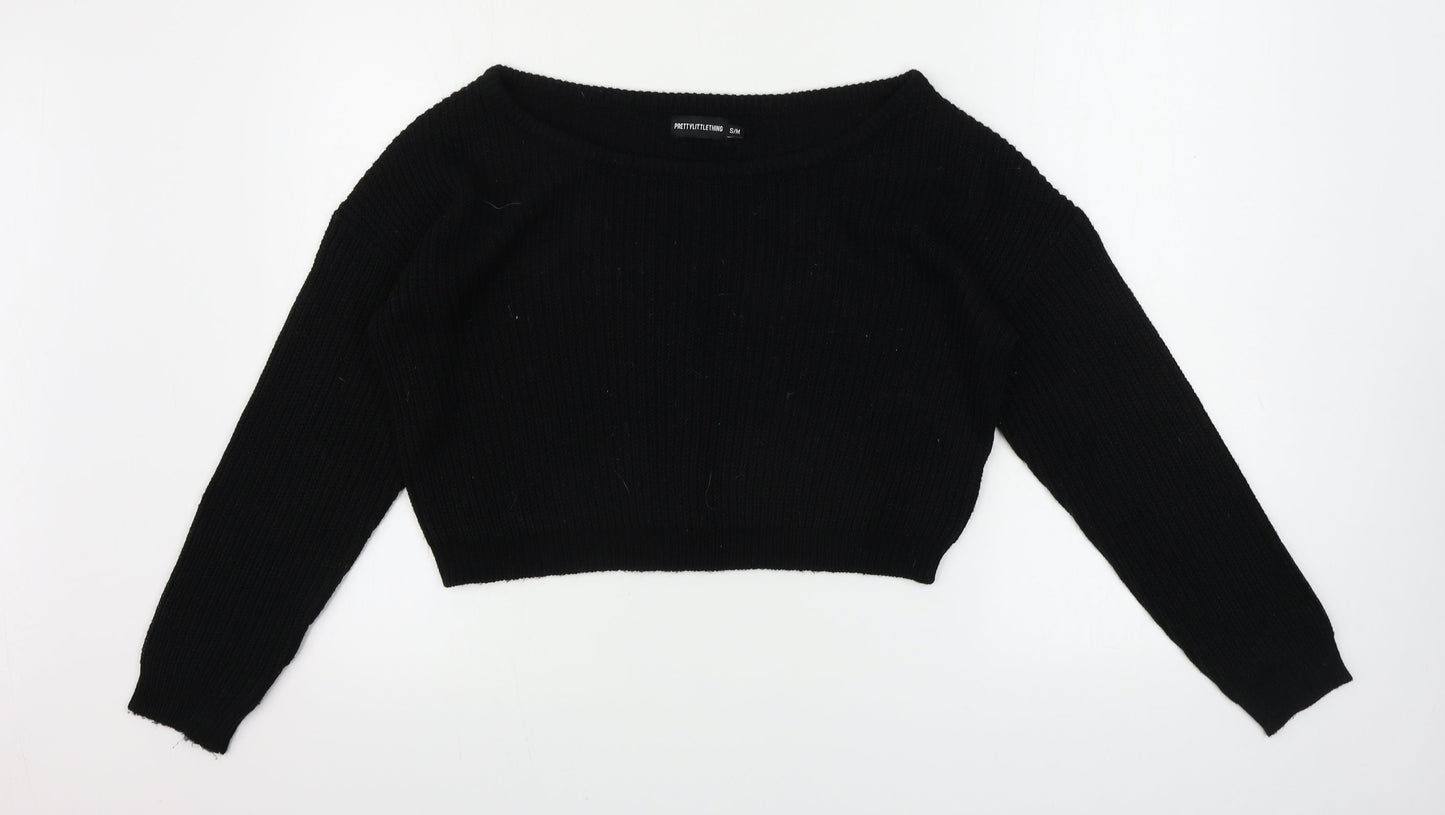 Womens UK Size M PRETTYLITTLETHING Black Pullover Jumper