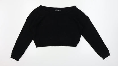 Womens UK Size M PRETTYLITTLETHING Black Pullover Jumper