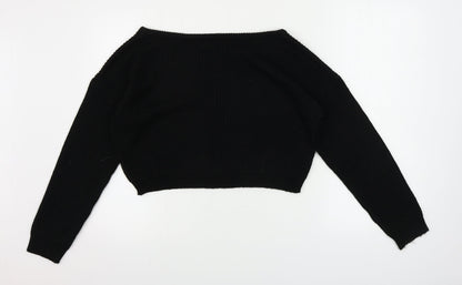 Womens UK Size M PRETTYLITTLETHING Black Pullover Jumper