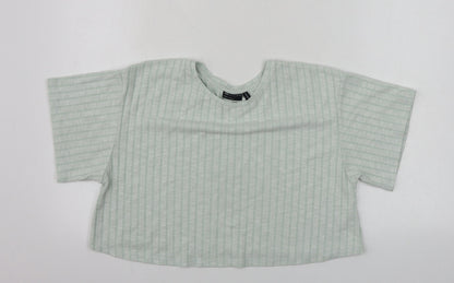 Womens UK Size 8 ASOS Green Cropped T-Shirt