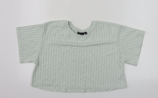 Womens UK Size 8 ASOS Green Cropped T-Shirt