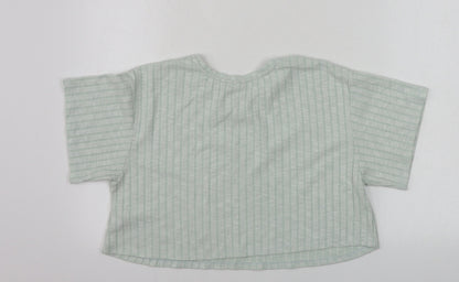 Womens UK Size 8 ASOS Green Cropped T-Shirt