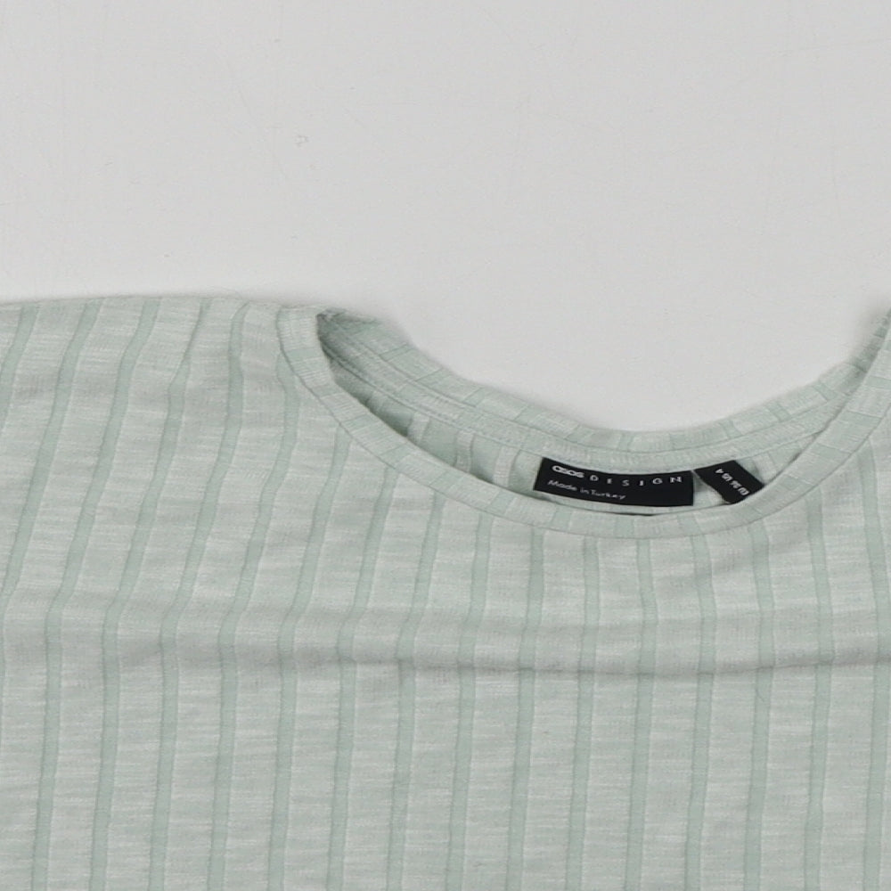 Womens UK Size 8 ASOS Green Cropped T-Shirt