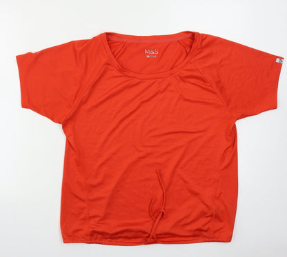 Womens UK Size 12 Marks and Spencer Red Basic T-Shirt