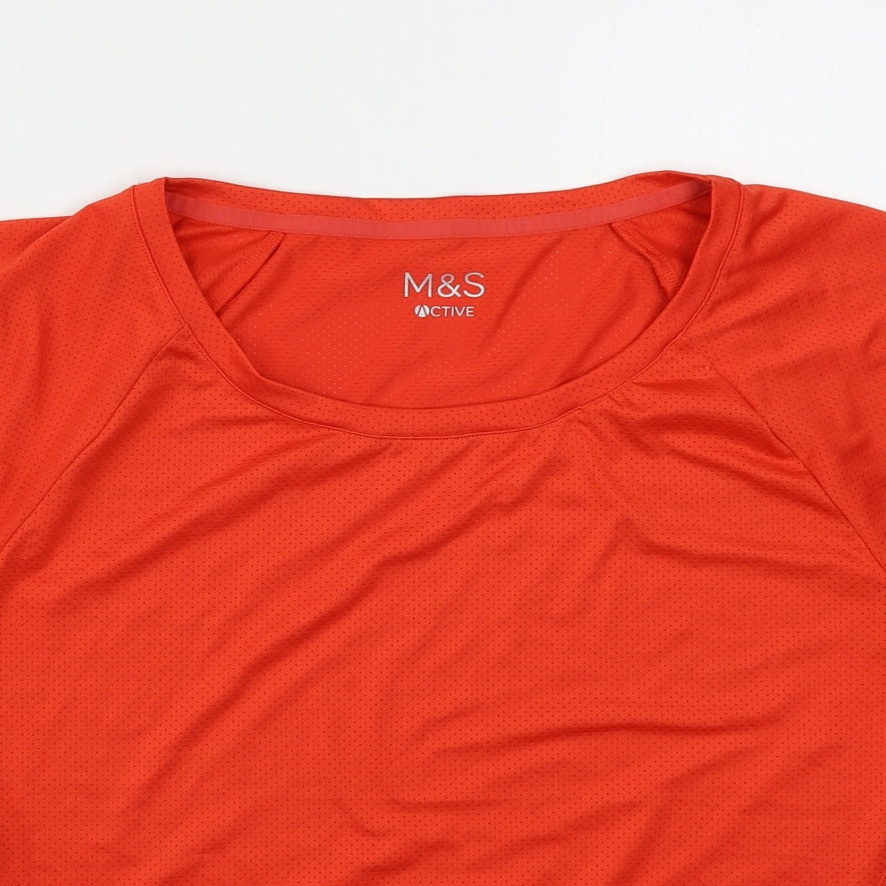 Womens UK Size 12 Marks and Spencer Red Basic T-Shirt