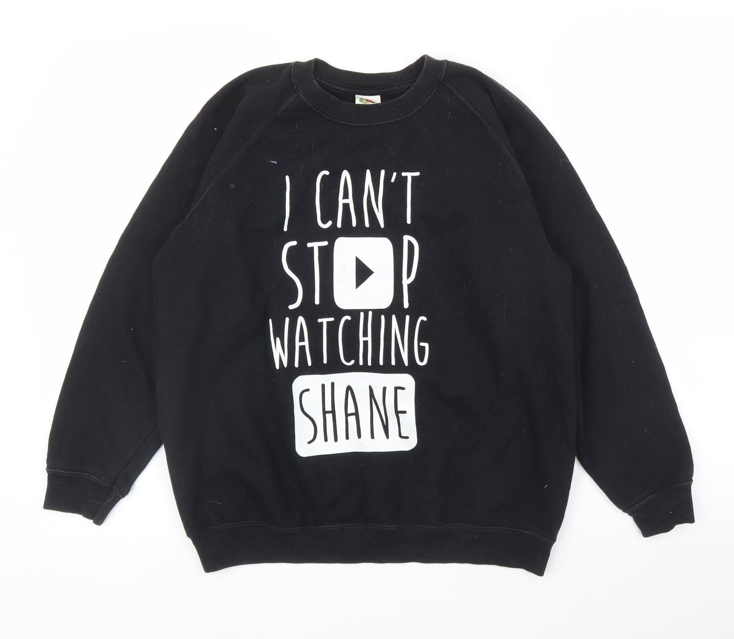Fruit of the Loom Girls Black   Pullover Jumper Size 12-13 Years