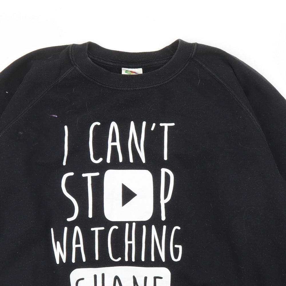 Fruit of the Loom Girls Black   Pullover Jumper Size 12-13 Years