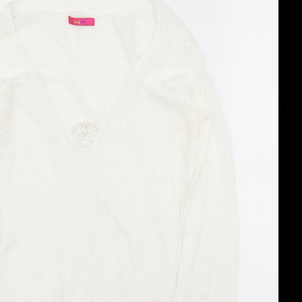 Shrinking Violet Womens White   Basic Blouse Size S