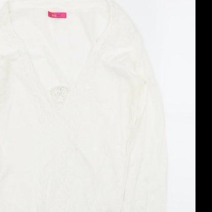 Shrinking Violet Womens White   Basic Blouse Size S