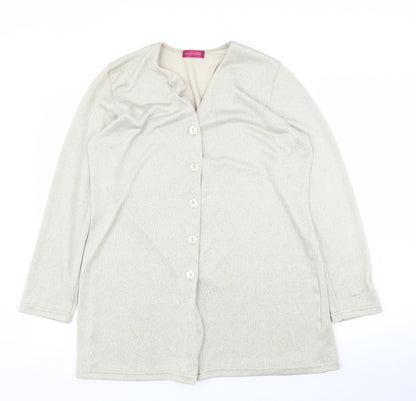 Womens UK Size 14 Richards Gold Cardigan Jumper