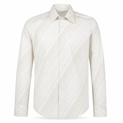 Mens UK Size L Burton Beige  Button-Up Long Sleeve Casual Shirt