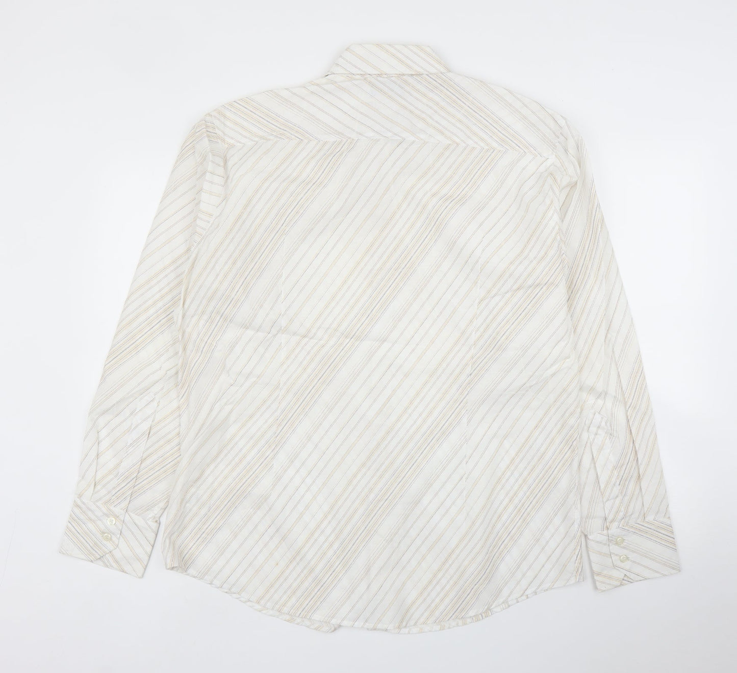 Mens UK Size L Burton Beige  Button-Up Long Sleeve Casual Shirt