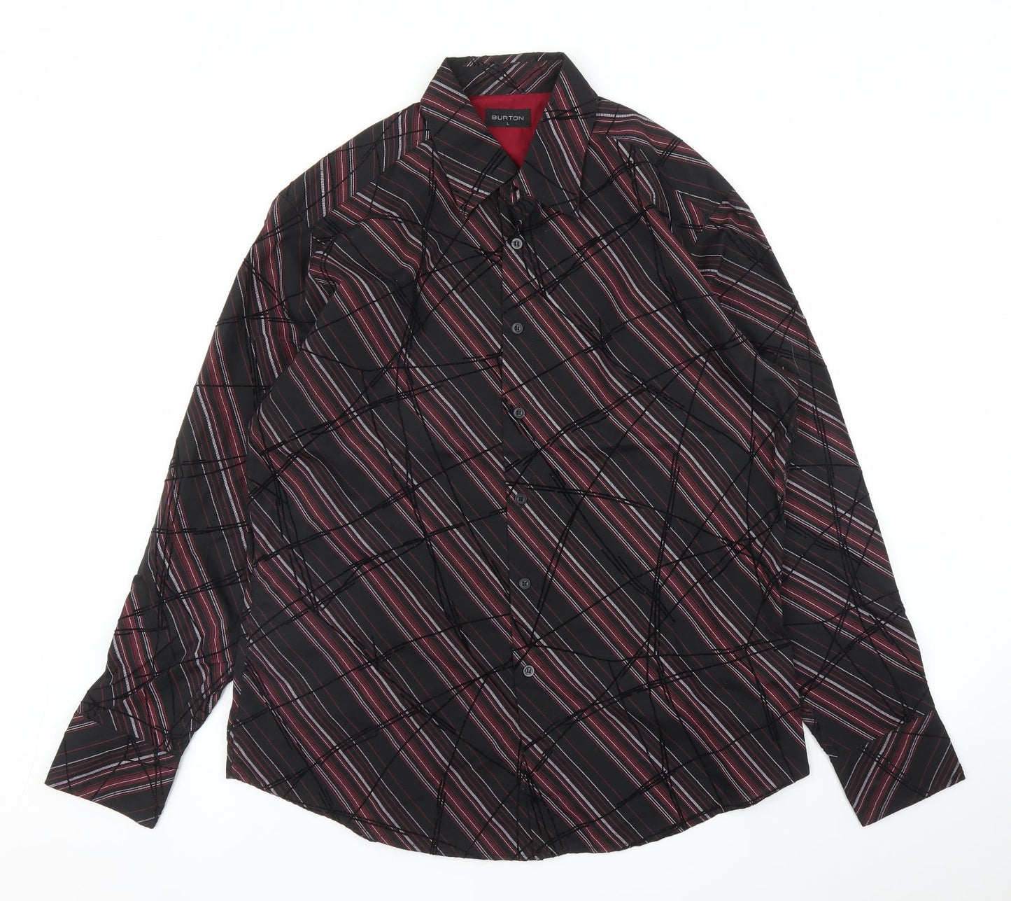 Mens UK Size L Burton Purple  Button-Up Long Sleeve Casual Shirt