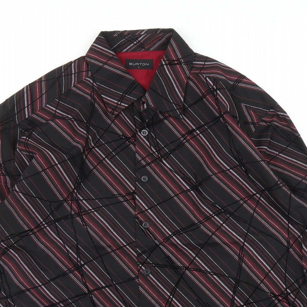 Mens UK Size L Burton Purple  Button-Up Long Sleeve Casual Shirt
