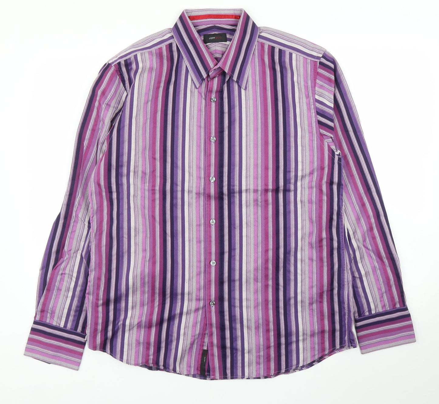 Mens UK Size L Jeff & Co Purple  Button-Up Long Sleeve Casual Shirt