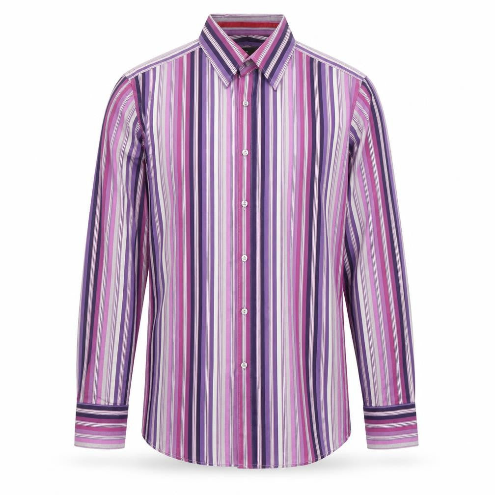 Mens UK Size L Jeff & Co Purple  Button-Up Long Sleeve Casual Shirt
