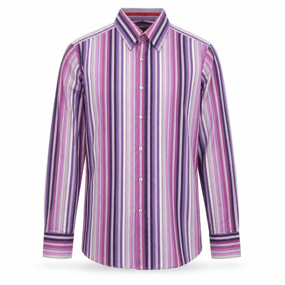 Mens UK Size L Jeff & Co Purple  Button-Up Long Sleeve Casual Shirt