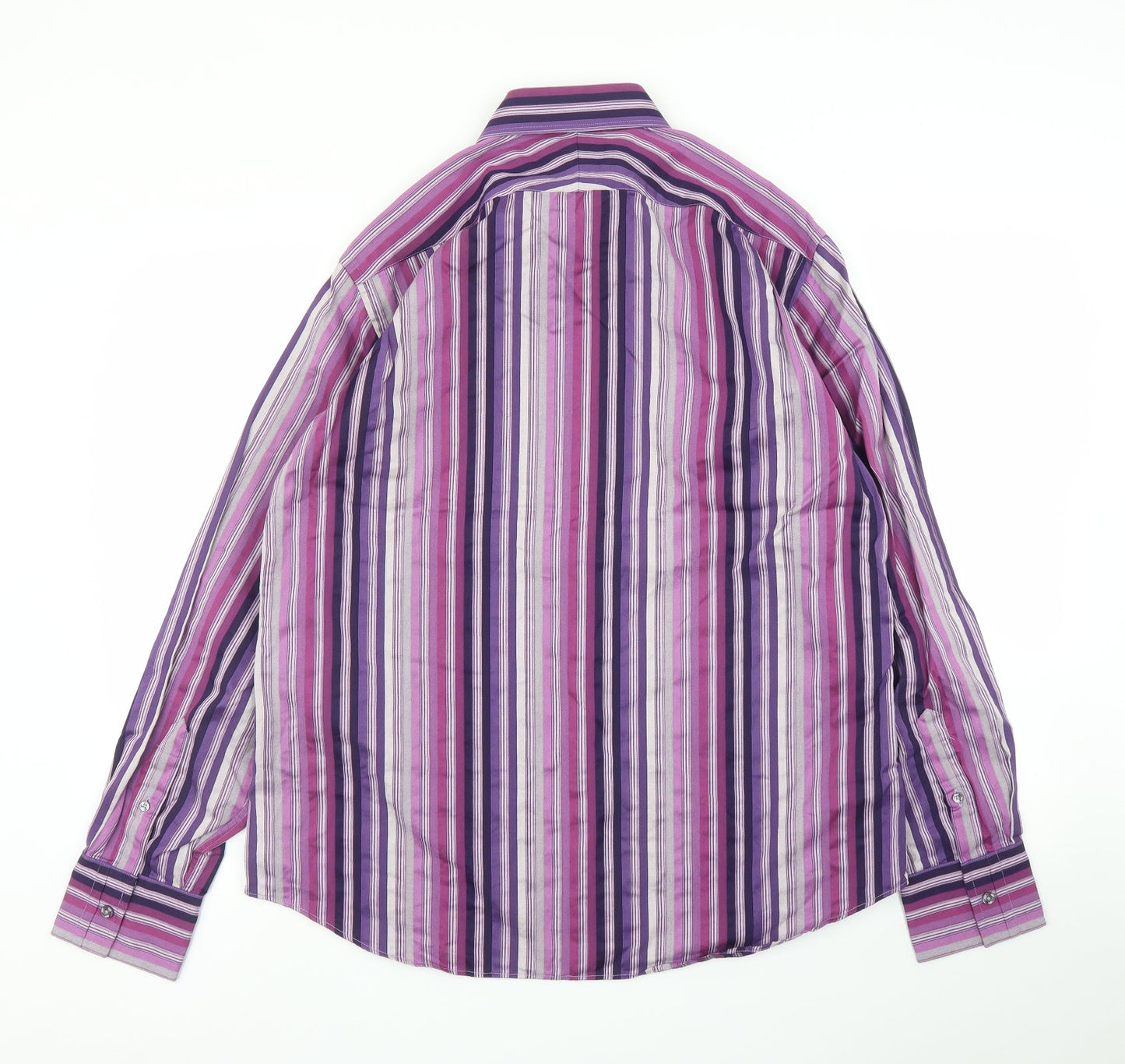 Mens UK Size L Jeff & Co Purple  Button-Up Long Sleeve Casual Shirt