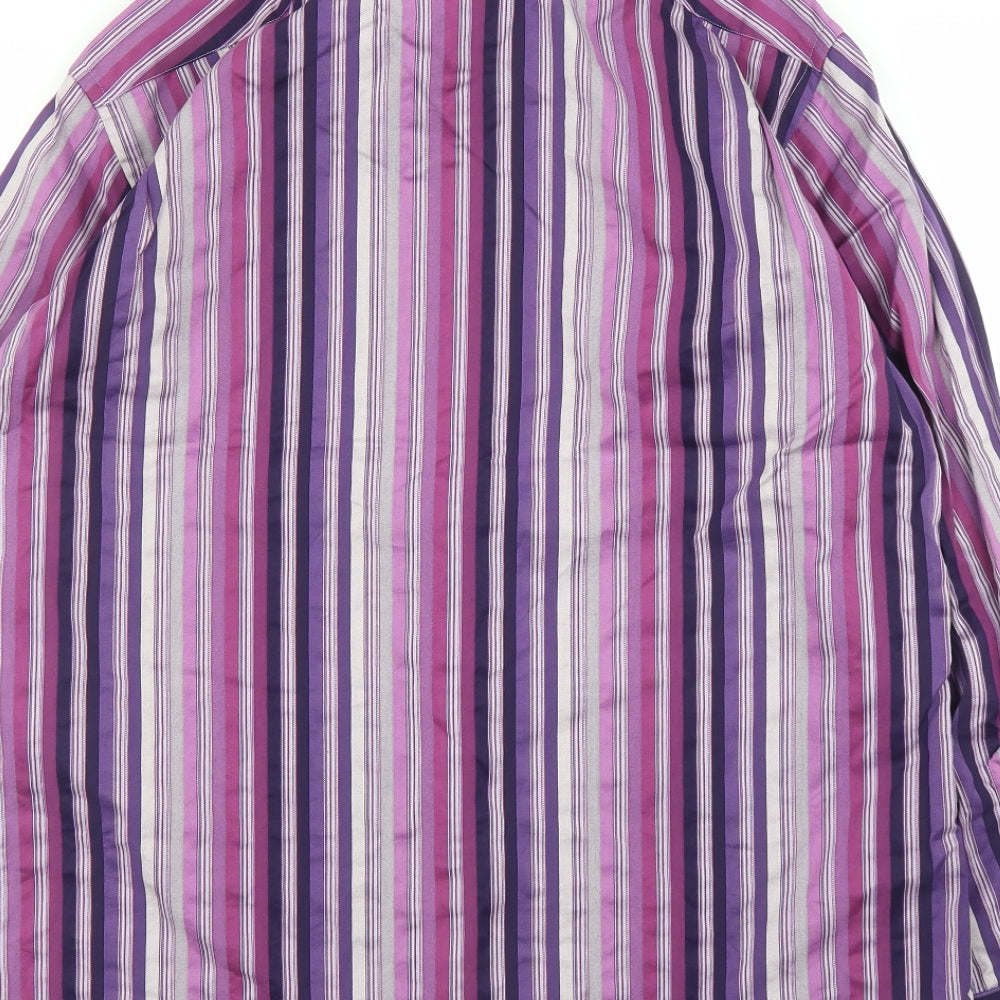 Mens UK Size L Jeff & Co Purple  Button-Up Long Sleeve Casual Shirt