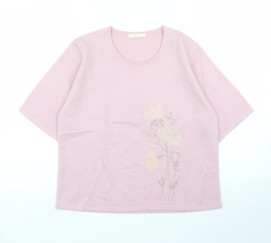 M&S Womens Purple Floral  Basic Blouse Size 16