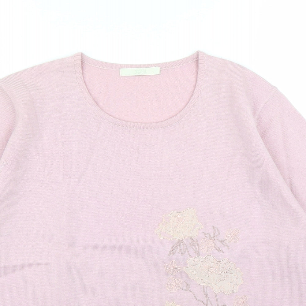 M&S Womens Purple Floral  Basic Blouse Size 16