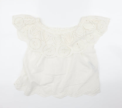 Womens UK Size S Oysho White Basic Blouse