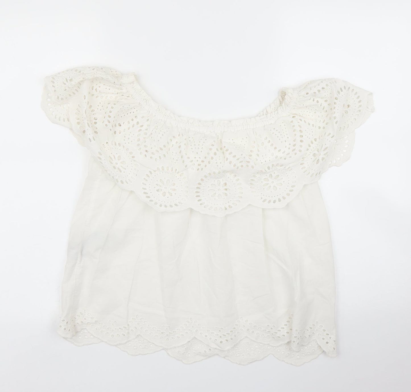 Womens UK Size S Oysho White Basic Blouse