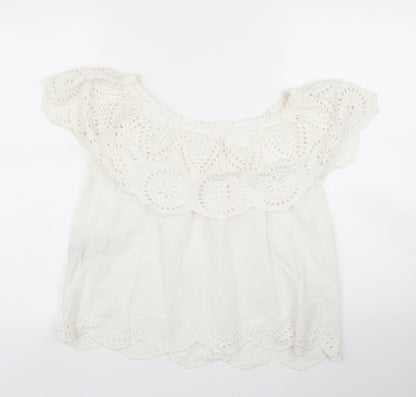 Womens UK Size S Oysho White Basic Blouse