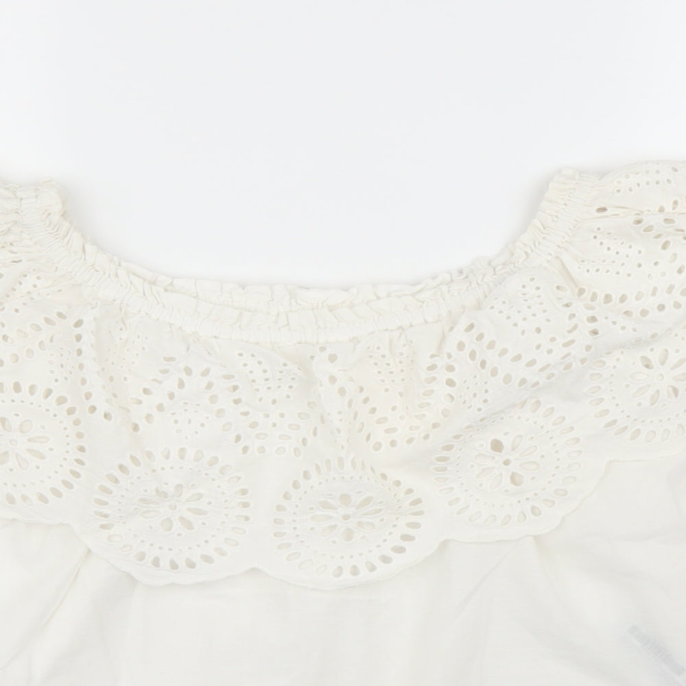 Womens UK Size S Oysho White Basic Blouse