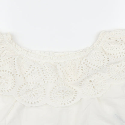 Womens UK Size S Oysho White Basic Blouse