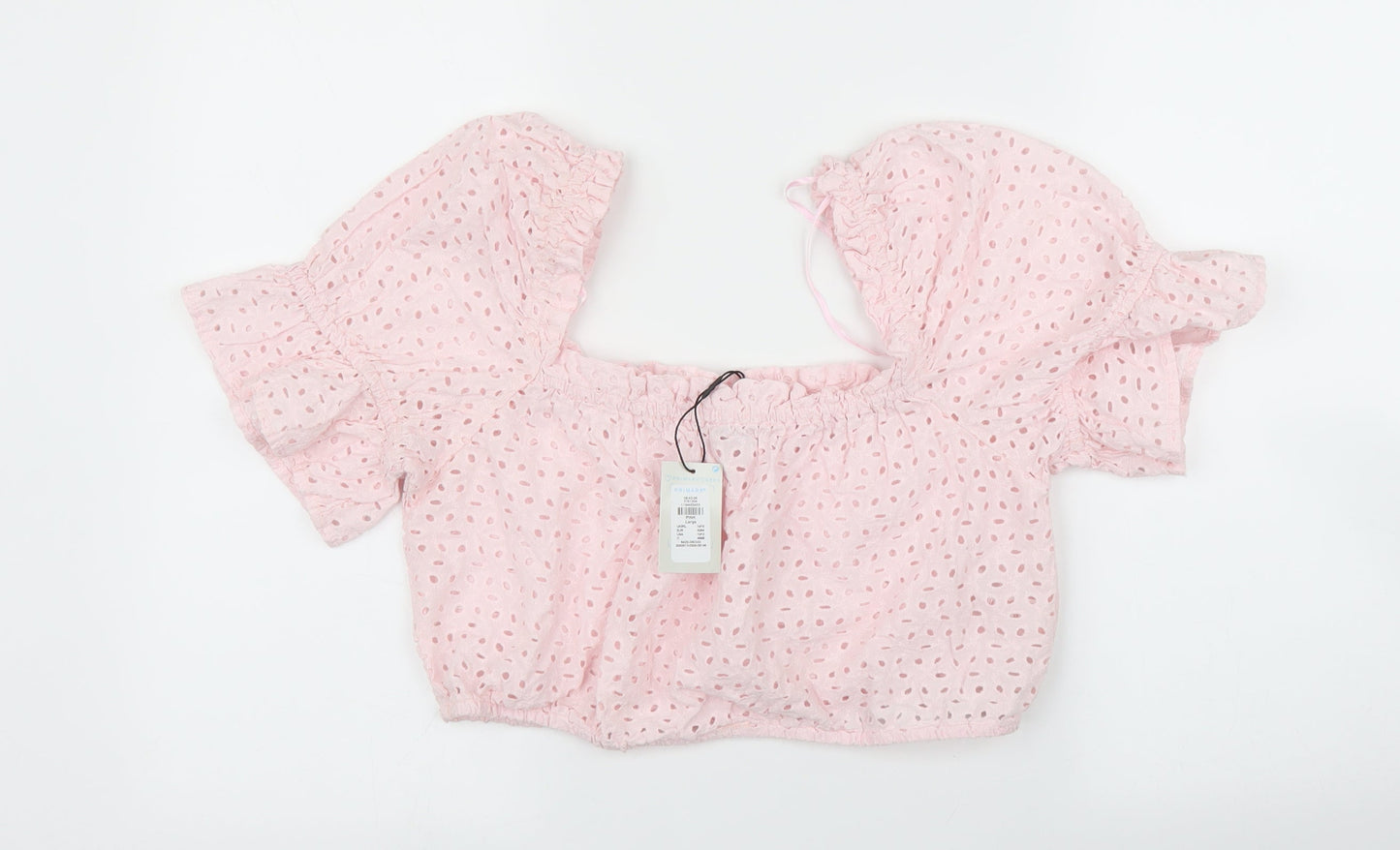 Primark Womens Pink Floral  Cropped Blouse Size L