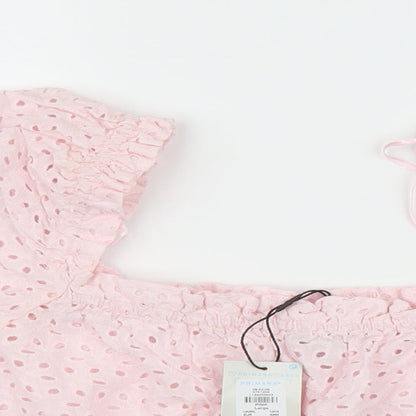 Primark Womens Pink Floral  Cropped Blouse Size L