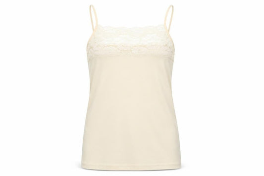 Front view of maria women’s beige basic tank, size XL
