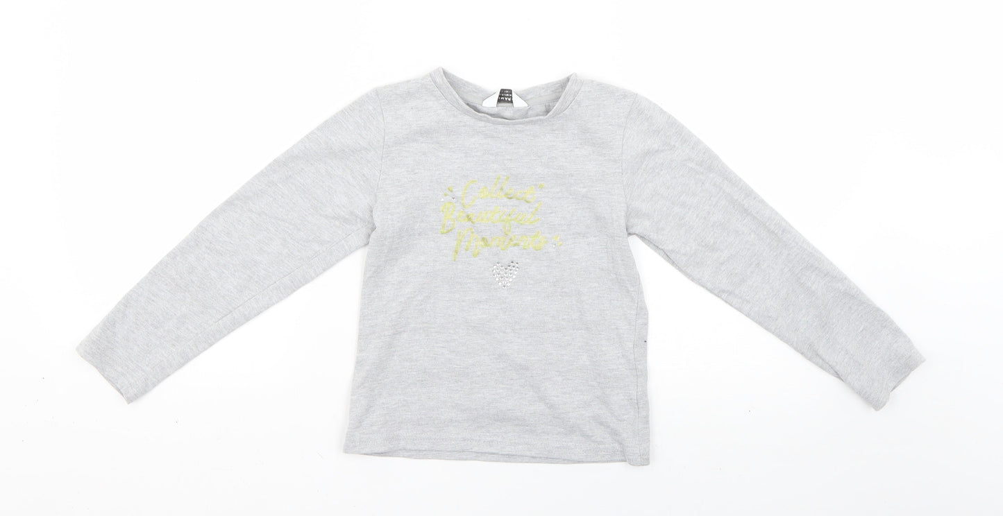 Primark Girls Grey   Basic T-Shirt Size 7-8 Years