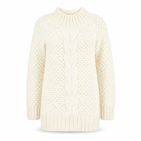 Front view of Miss Selfridge women’s white jumper, size UK 14