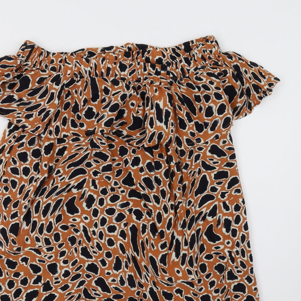 Primark Womens Brown Polka Dot  A-Line  Size 10