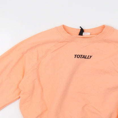 H&M Womens Orange   Pullover Sweatshirt Size XS