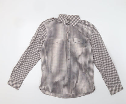 Tom Wolfe Mens Brown Check   Polo Size XL