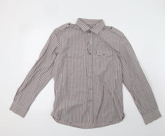 Tom Wolfe Mens Brown Check   Polo Size XL