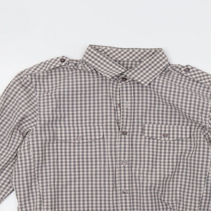 Tom Wolfe Mens Brown Check   Polo Size XL