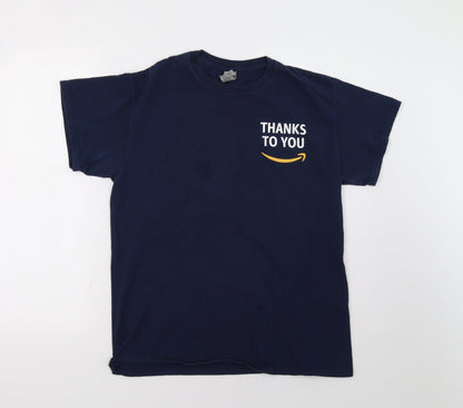 Mens UK Size M Gildan Blue  T-Shirt