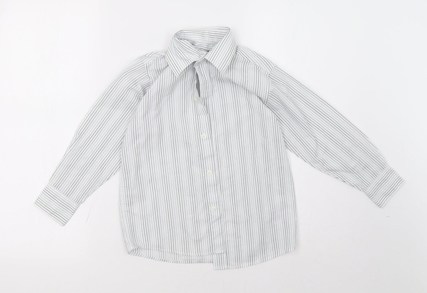 duck&dodge Boys White Striped  Basic Button-Up Size 6 Years